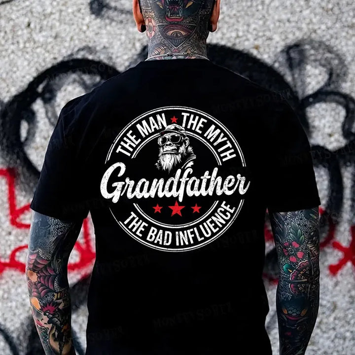 Grandfather The Man The Myth The Bad Influence Monkey T-shirt