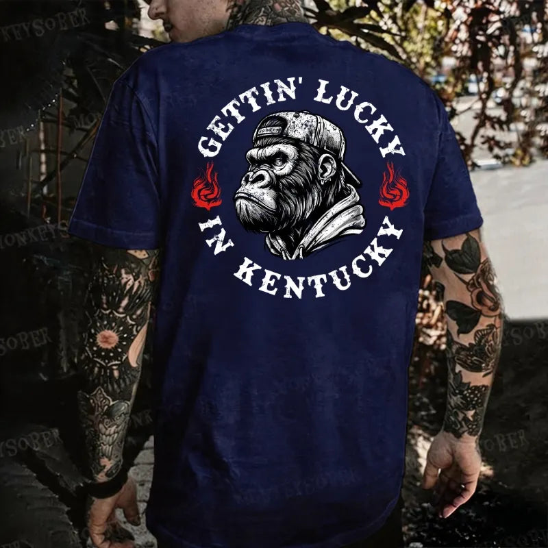 Gettin' Lucky In Kentucky Monkey T-shirt