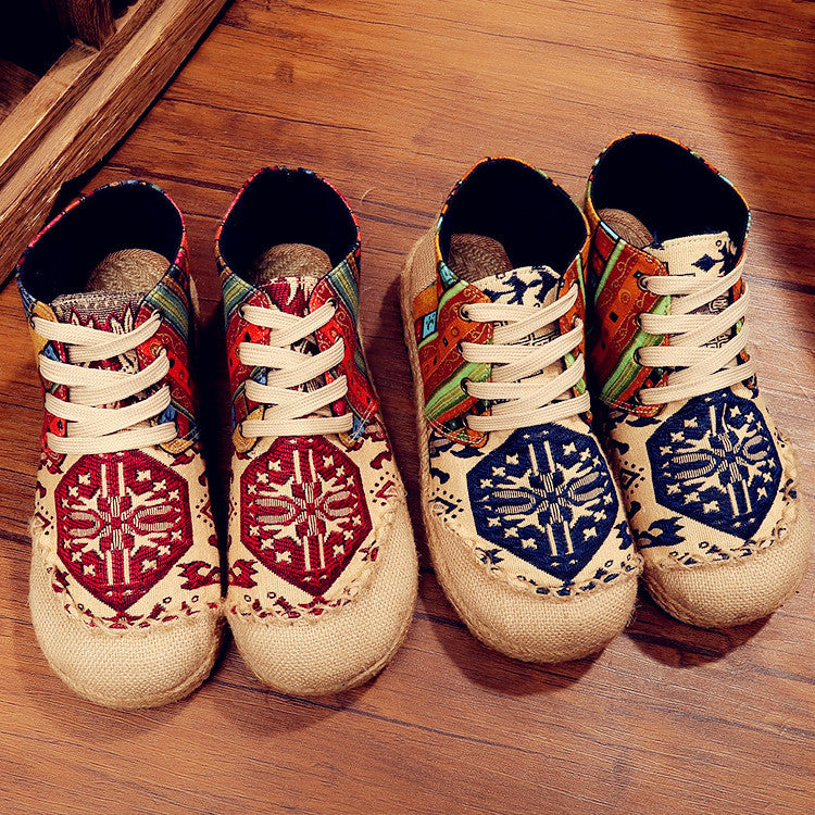 2025 New Bohemian Cotton-Linen Boots for Women