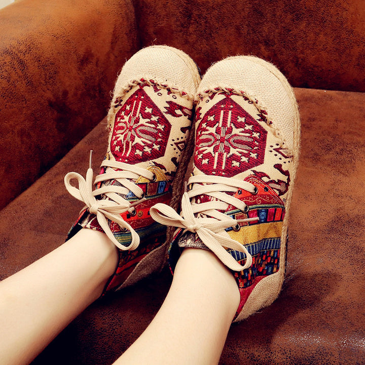 2025 New Bohemian Cotton-Linen Boots for Women