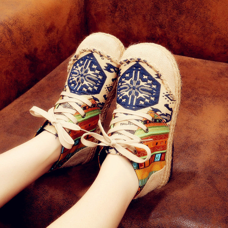 2025 New Bohemian Cotton-Linen Boots for Women