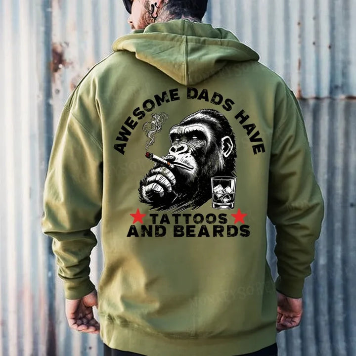 Awesome Dads Have Tattoos And Beards Hoodies