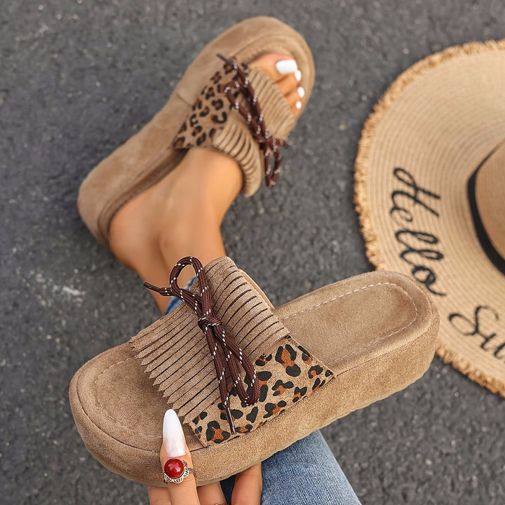 Tassel Bow Summer Sandals – Stylish Mid-Heel Comfort Sandals for Women