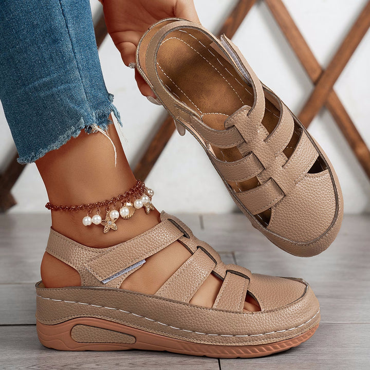 Women's Breathable Comfort Sandals – Soft Sole Hook & Loop Walking Shoes