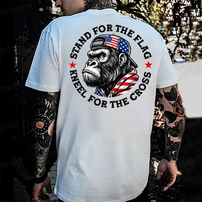 Stand For The Flag Kneel For The Cross Monkey T-shirt