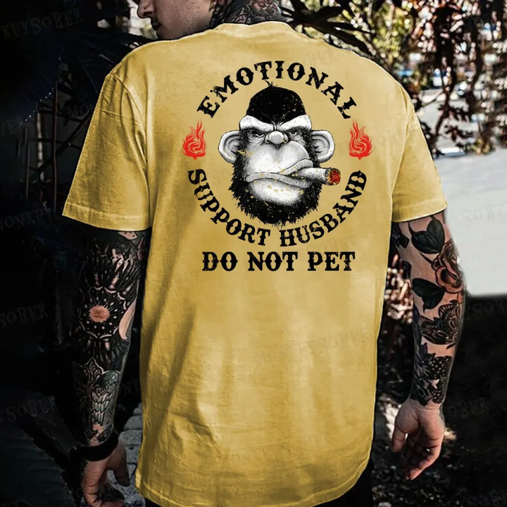 Emotional Support Husband Do Not Pet Monkey T-shirt