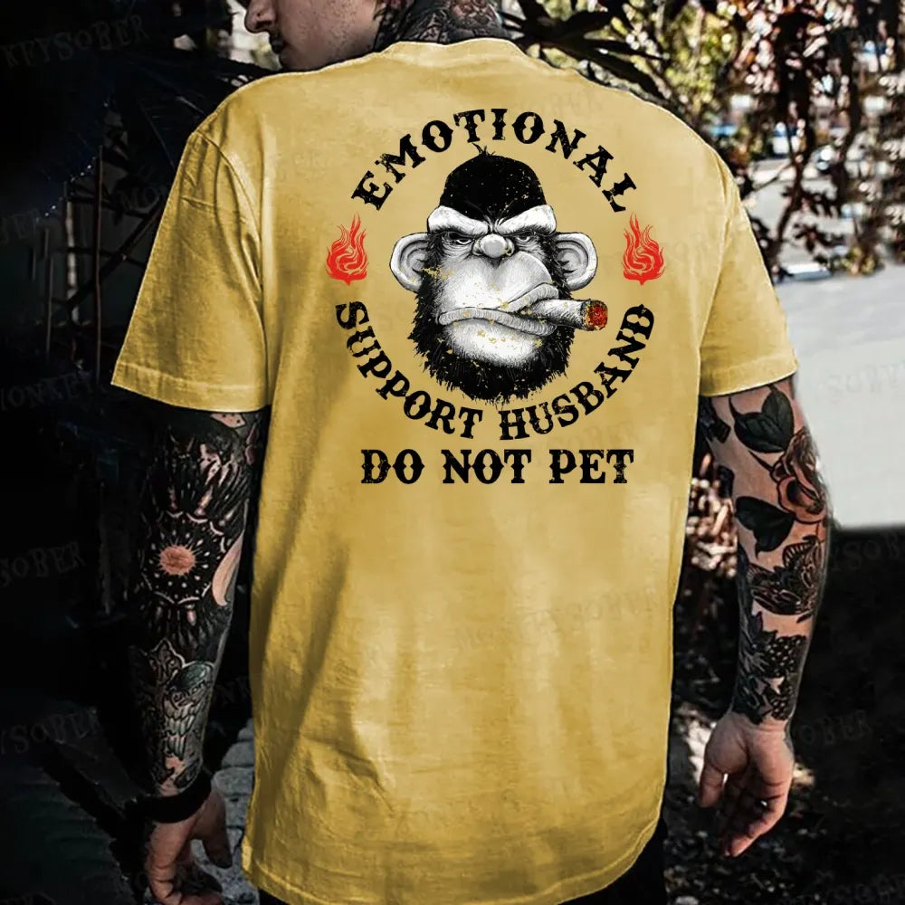 Emotional Support Husband Do Not Pet Monkey T-shirt