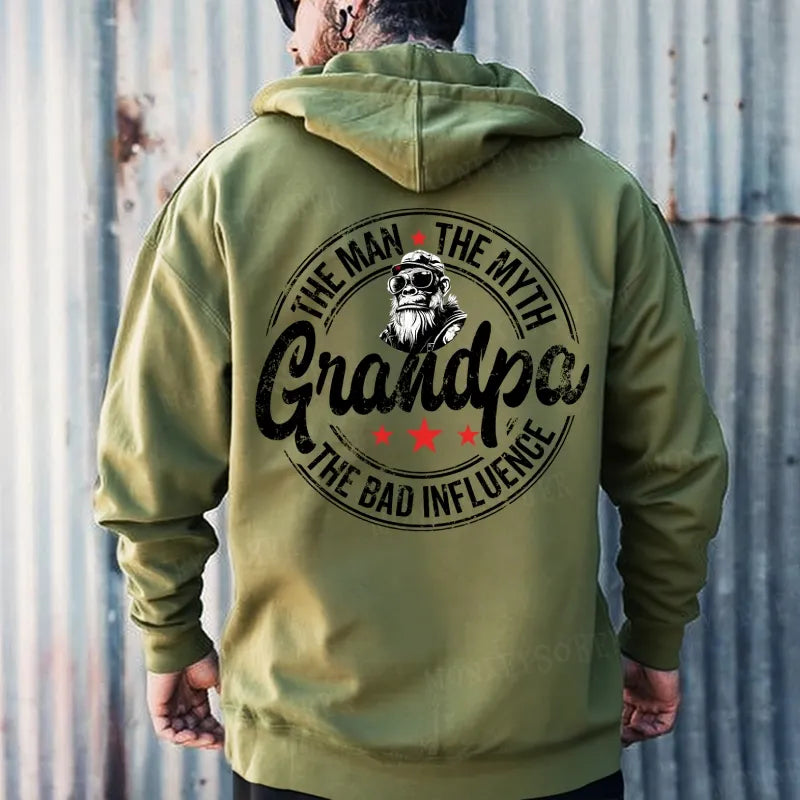 Grandpa The Man The Myth  The Bad Influence Hoodies