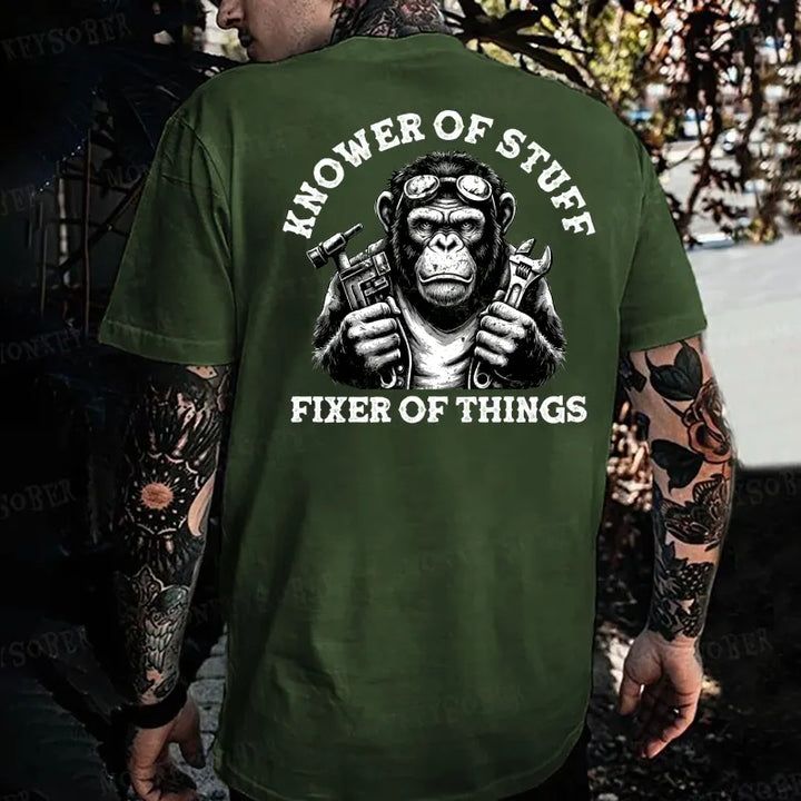 Knower of Stuff， Fixer of Things Monkey T-shirt