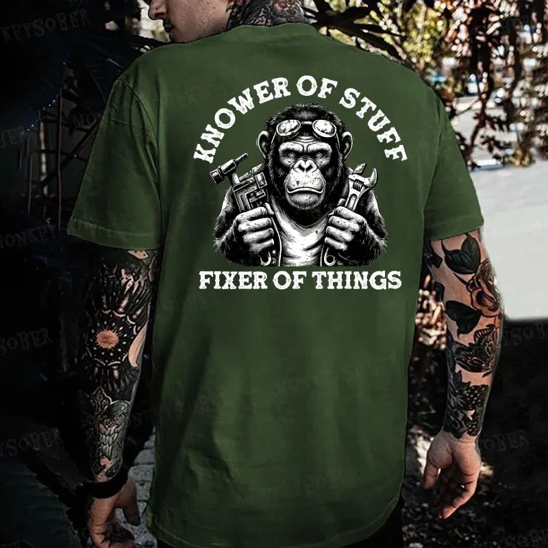 Knower of Stuff， Fixer of Things Monkey T-shirt