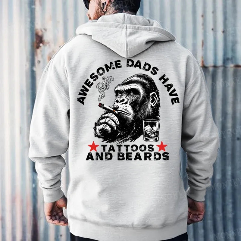 Awesome Dads Have Tattoos And Beards Hoodies