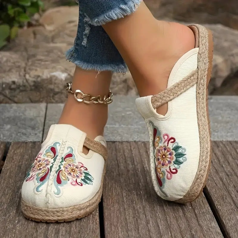 Women's Handmade Cotton Floral Mules-✈️Buy 2 Free Shipping✈️