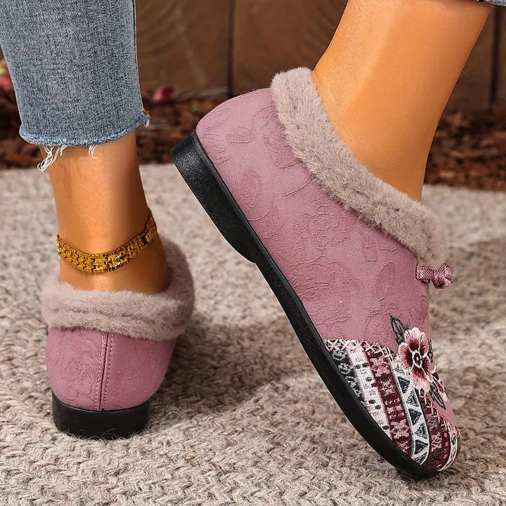 Women's Warm Floral Winter Ankle Boots – Cozy, Lightweight & Non-Slip Everyday Shoes