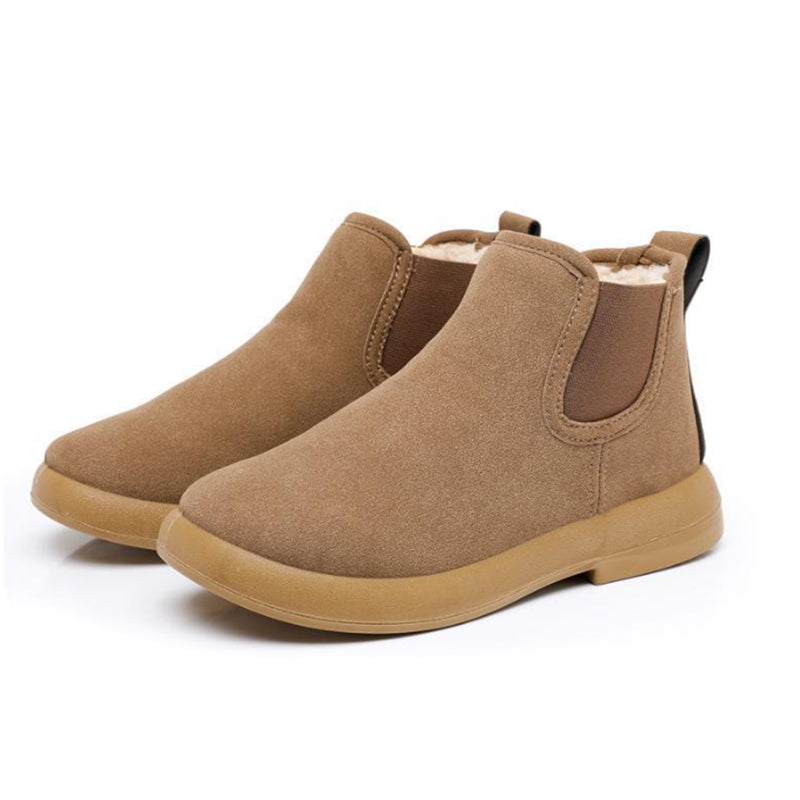 Women's Warm Winter Ankle Boots – Fleece-Lined Flat Boots with Non-Slip Sole