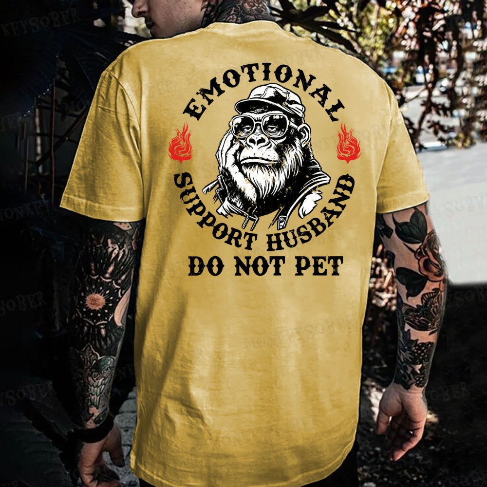 Emotional Support Husband Do Not Pet Monkey T-shirt