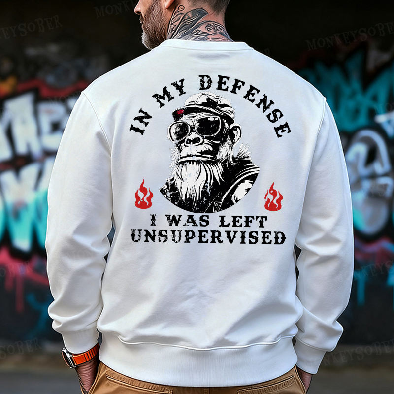 In My Defense I Was Left Unsupervised Back Printing Sweatshirts