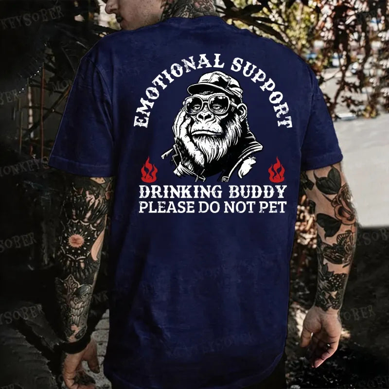 Emotional Support Husband Do Not Pet Monkey T-shirt