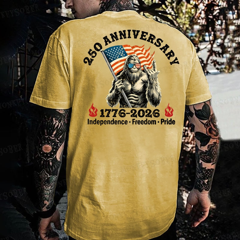 250 Anniversary 1776-2026 Independence Freedom Pride Monkey T-shirt