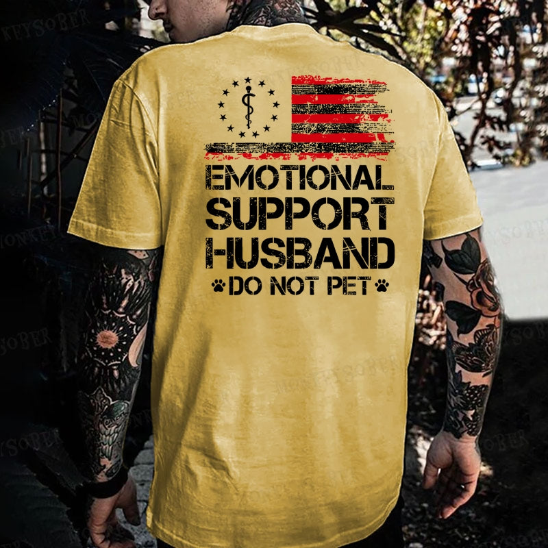 Emotional Support Husband Do Not Pet Monkey T-shirt