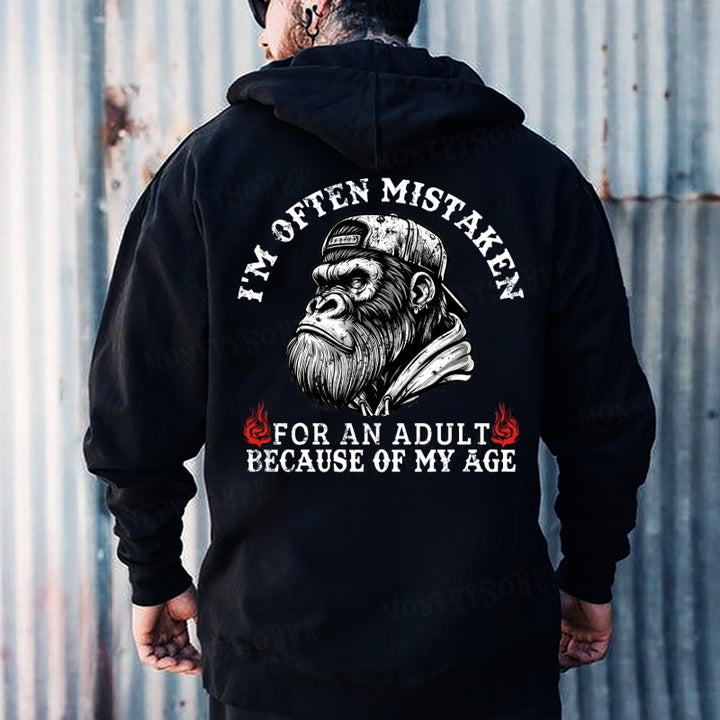 I'm Offen Mistaken For An Adult Because Of My Age Monkey Hoodies