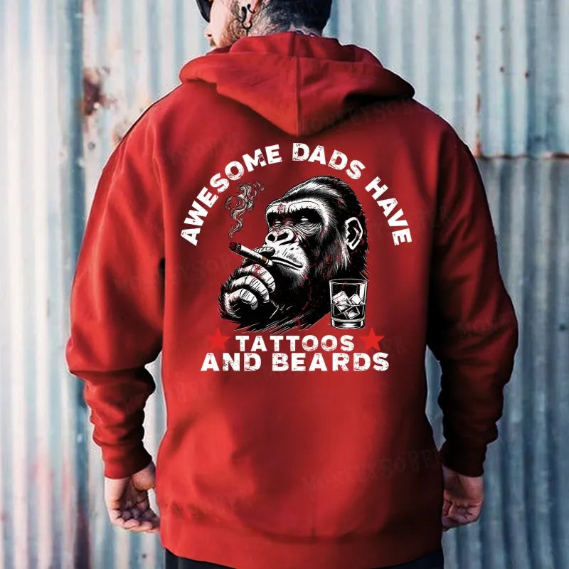 Awesome Dads Have Tattoos And Beards Hoodies
