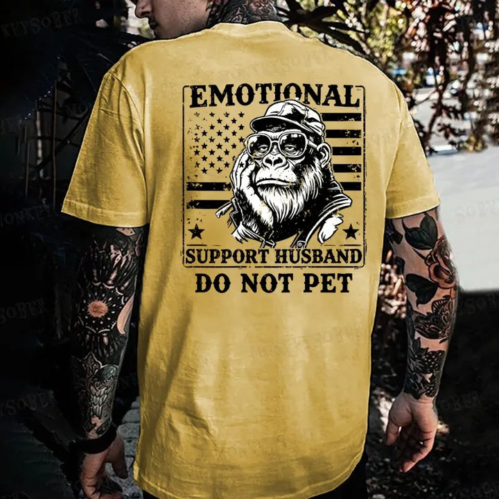 Emotional Support Husband Do Not Pet Monkey T-shirt