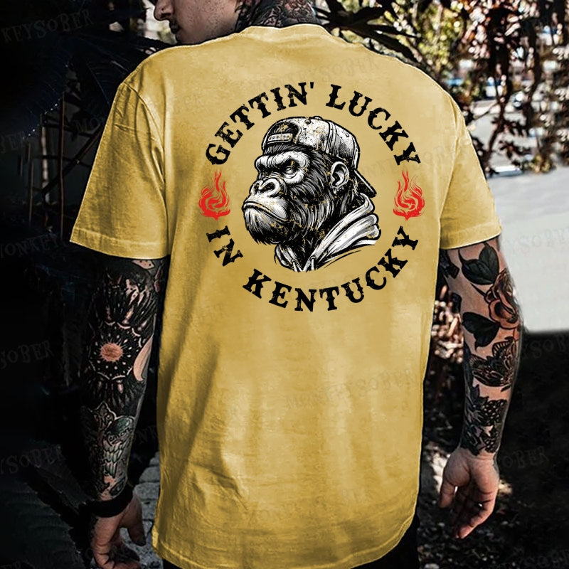 Gettin' Lucky In Kentucky Monkey T-shirt