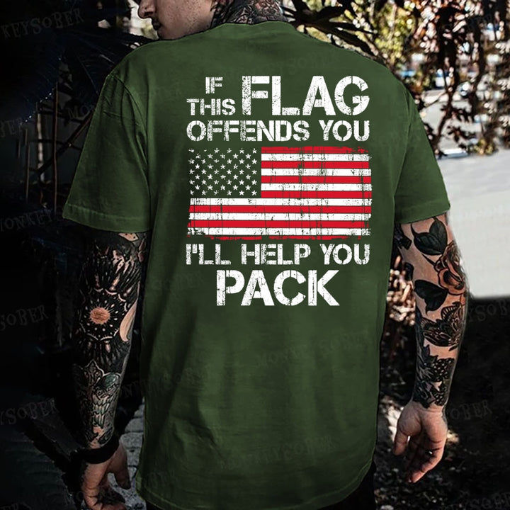 If This Flag Offends You I'll Help You Pack Monkey T-shirt