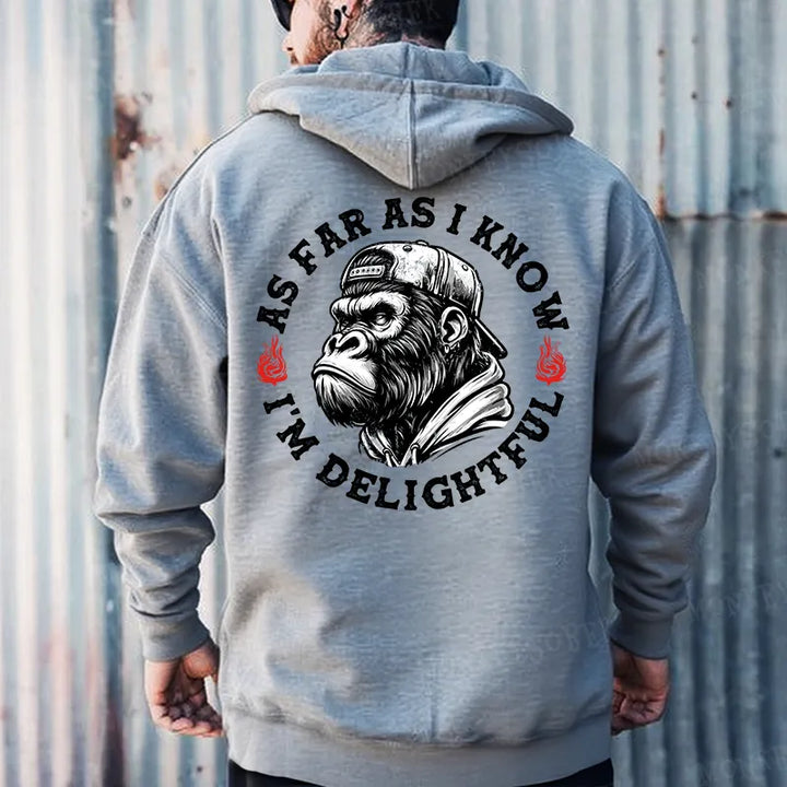 As Far As I Know I'm Delightful Funny Monkey Hoodies