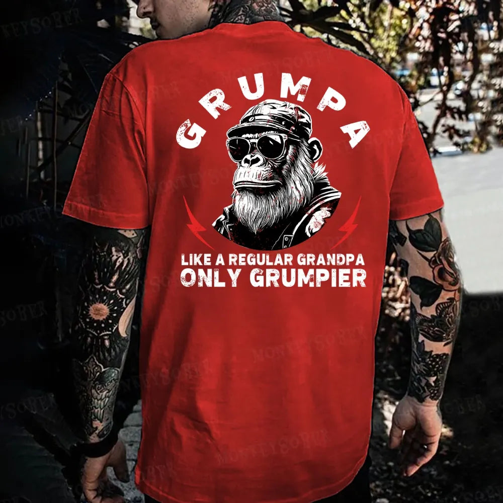 Grumpa Like A Regular Grandpa Only Grumpier  Monkey T-shirt