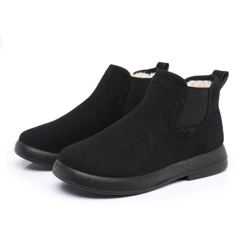 Women's Warm Winter Ankle Boots – Fleece-Lined Flat Boots with Non-Slip Sole