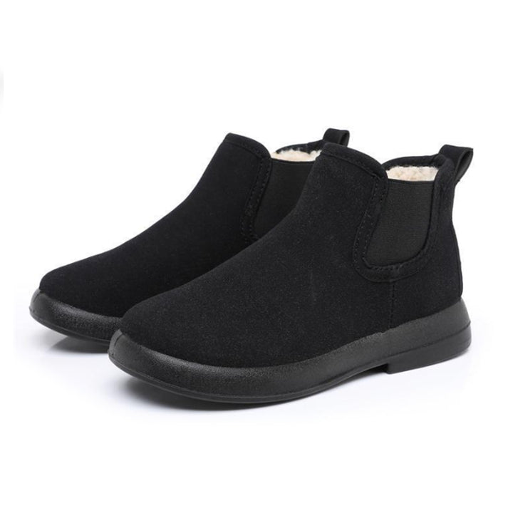 Women's Warm Winter Ankle Boots – Fleece-Lined Flat Boots with Non-Slip Sole