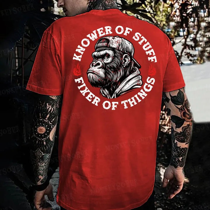 Knower of Stuff , Fixer of Things Monkey T-shirt