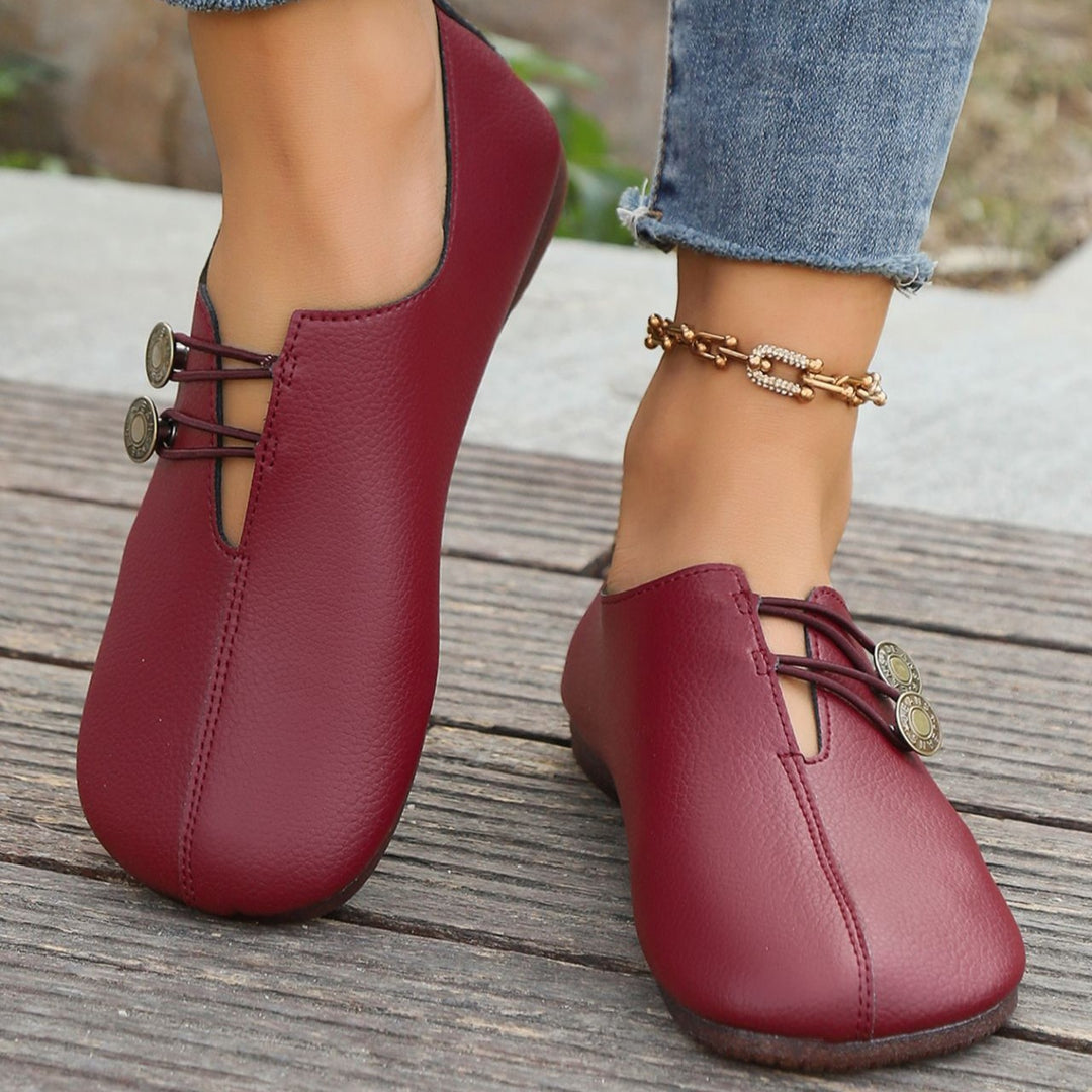 Women's Vintage Comfort Flats – Wide Fit Slip-On Everyday Shoes