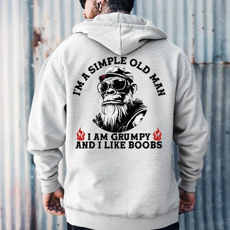 I'm A Simple Old Man I Am Grumpy And I Like Boobs Hoodies