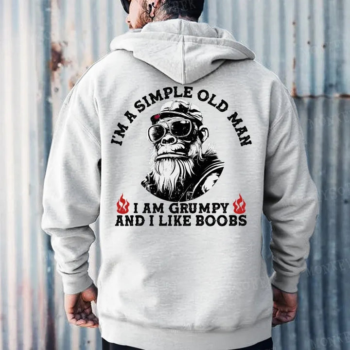 I'm A Simple Old Man I Am Grumpy And I Like Boobs Hoodies