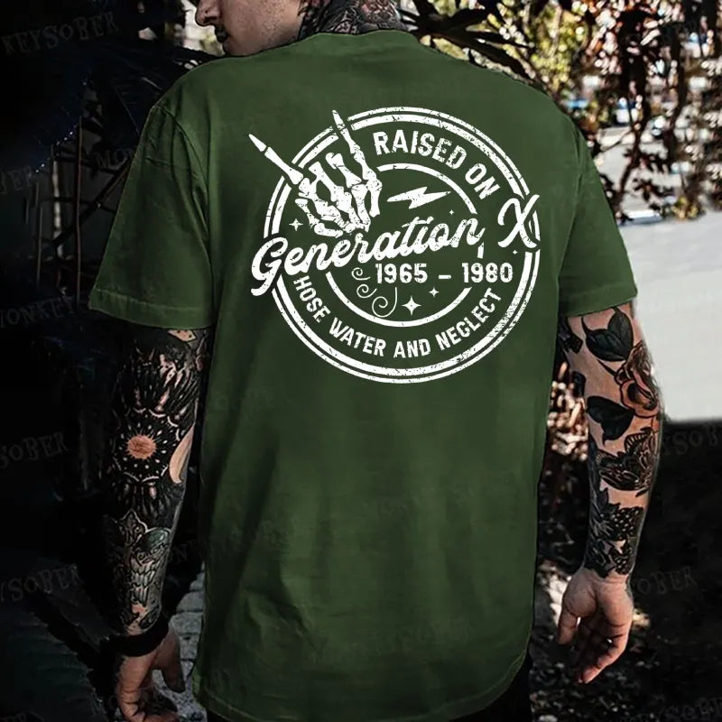 Raised On Generation X 1965 – 1980 Hose Water And Neglect Monkey T-shirt