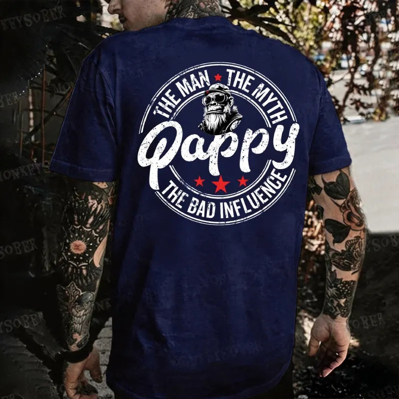 Pappy The Man The Myth The Bad Influence Monkey T-shirt