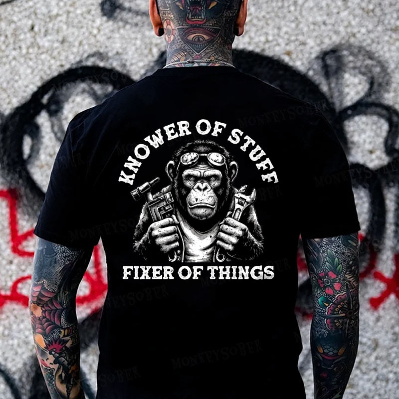 Knower of Stuff， Fixer of Things Monkey T-shirt
