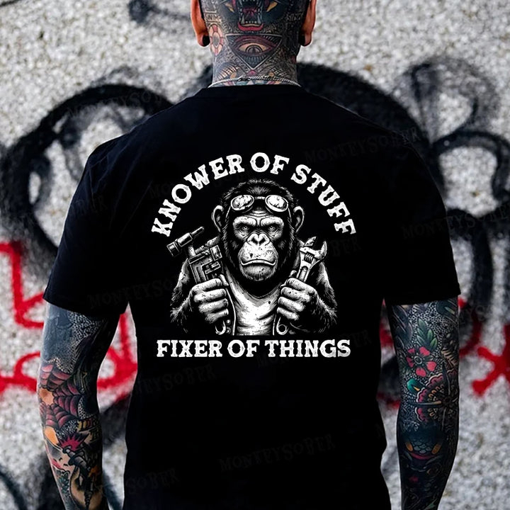 Knower of Stuff， Fixer of Things Monkey T-shirt
