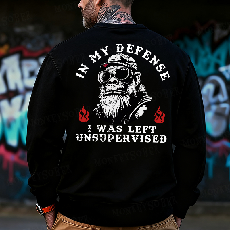 In My Defense I Was Left Unsupervised Back Printing Sweatshirts
