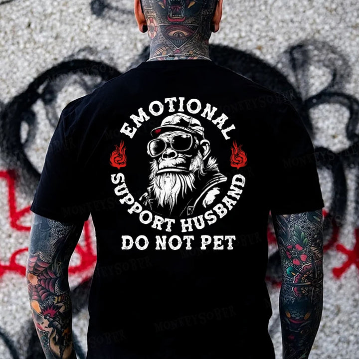 Emotional Support Husband Do Not Pet Monkey T-shirt