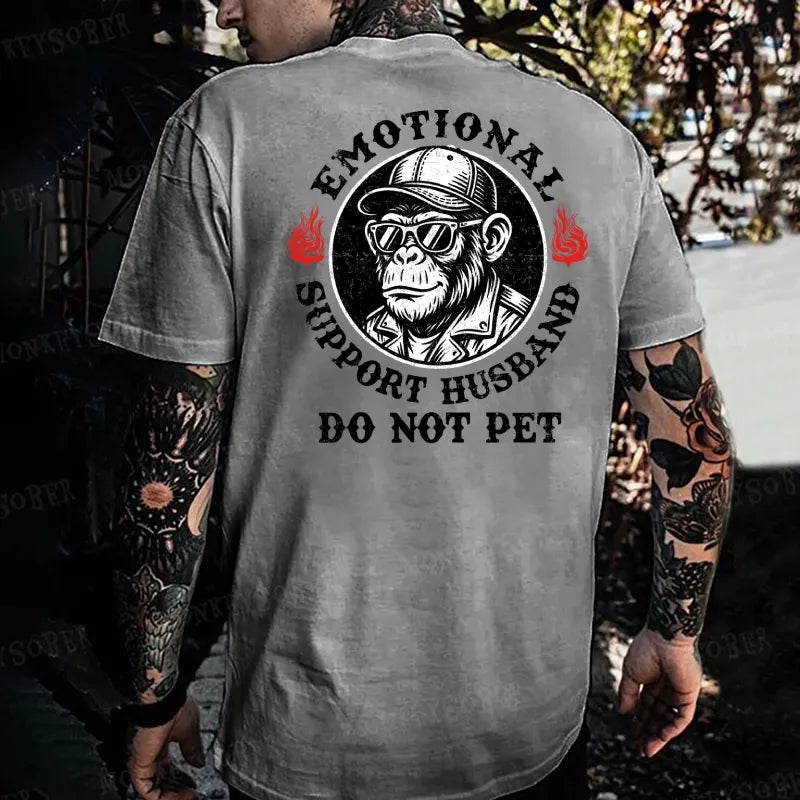 Emotional Support Husband Do Not Pet Monkey T-shirt