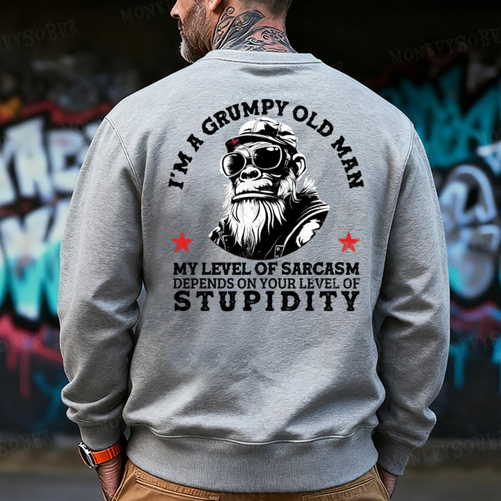 I'm A Grumpy Old Man My Level Of Sarcasm Depends On Your Level Of Stupidity Sweatshirt