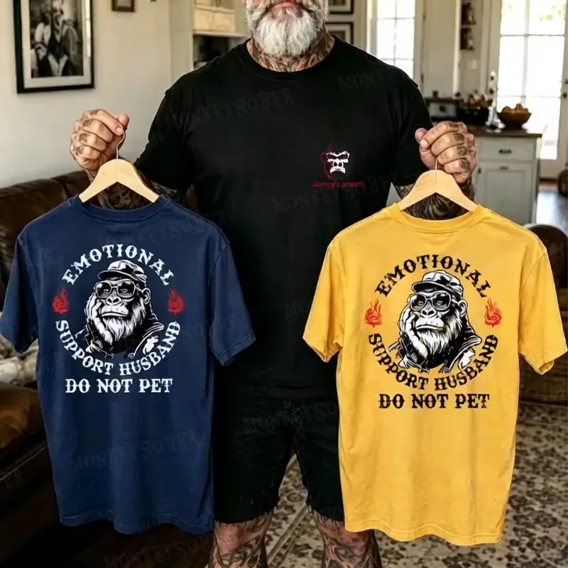 Emotional Support Husband Do Not Pet Monkey T-shirt