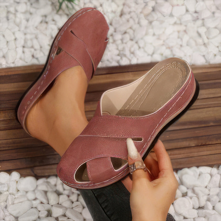 Women's Closed-Toe Slide Sandals – Comfortable Easy Slip-On Summer Shoes