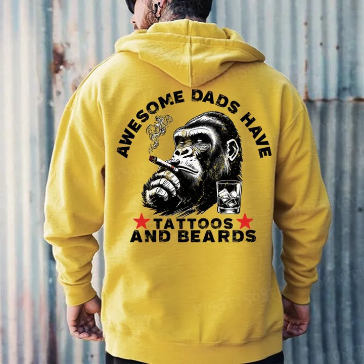 Awesome Dads Have Tattoos And Beards Hoodies