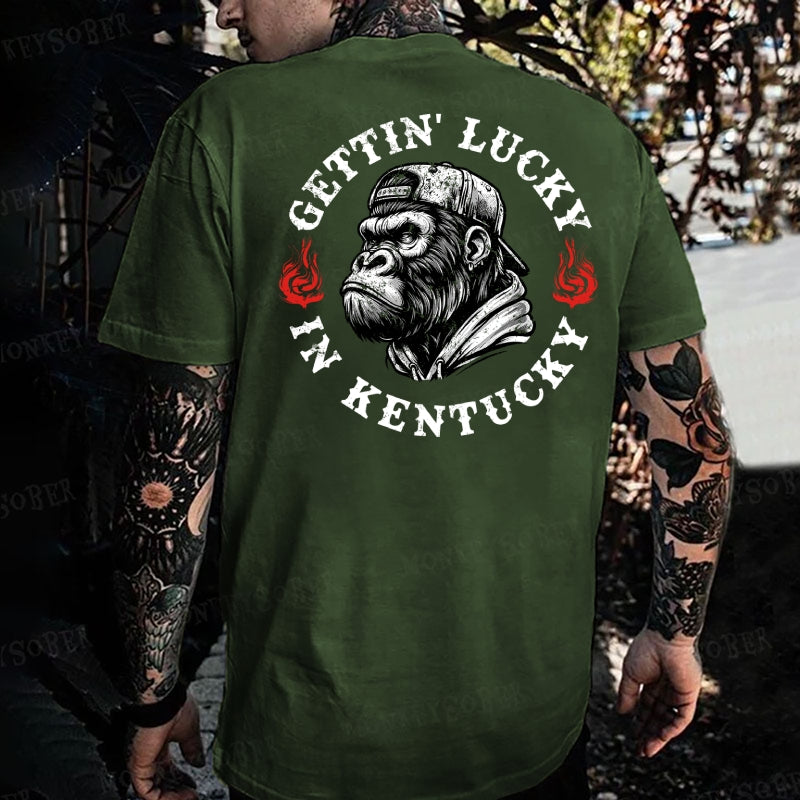 Gettin' Lucky In Kentucky Monkey T-shirt