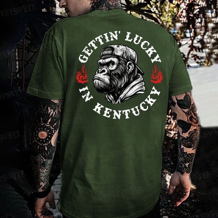 Gettin' Lucky In Kentucky Monkey T-shirt