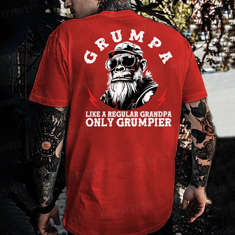 Grumpa Like A Regular Grandpa Only Grumpier  Monkey T-shirt